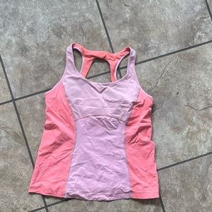Lululemon pink and orange yoga top